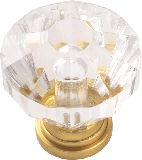 Crystal Palace Collection Knob 1-1/4'' Diameter Crysacrylic with Brushed Golden Brass Finish HH74689-CABGB