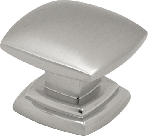 Euro-Contemporary Collection Knob 1-1/2'' Square Satin Nickel Finish P2163-SN