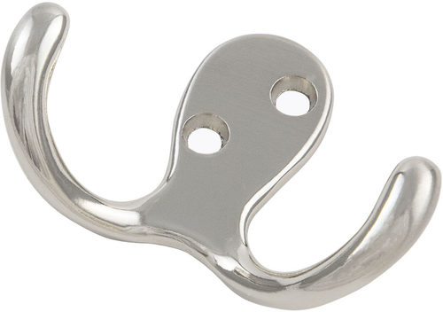 Hooks Collection Utility Hook Double 3/8'' cc Satin Silver Cloud Finish P27115-SC