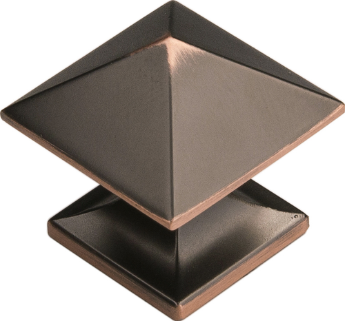 Studio Collection Knob 1'' Square Oil-Rubbed Bronze Highlighted Finish P3014-OBH