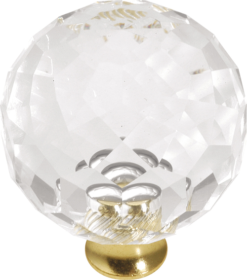 Crystal Palace Collection Knob 1-3/8'' Diameter Crysacrylic with Polished Brass Finish P35-CA3