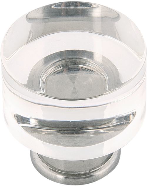 Midway Collection Knob 1-1/4'' Diameter Crysacrylic with Satin Nickel Finish P3709-CASN