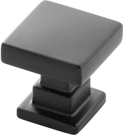 Brighton Collection Knob 1'' Square Matte Black Finish B077890MB