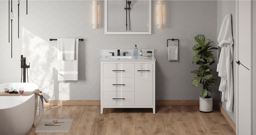 Katara 36'' White Vanity, left offset VN2KAT-36-WH-NT
