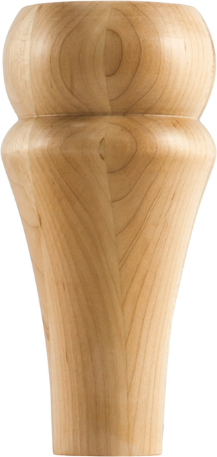 3'' W x 3'' D x 6'' H Hard Maple Round Contemporary Bun Foot BF15-1-6-HMP