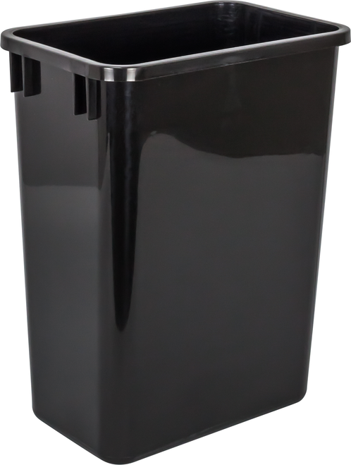 Waste Solution - Cans and Lids Box of 4 Black 35 Quart Plastic Waste Containers CAN-35-4