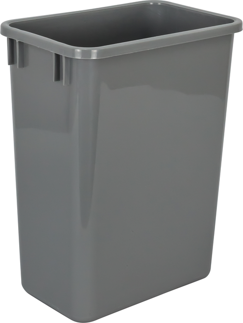 Waste Solution - Cans and Lids Box of 4 Grey 35 Quart Plastic Waste Containers CAN-35GRY-4