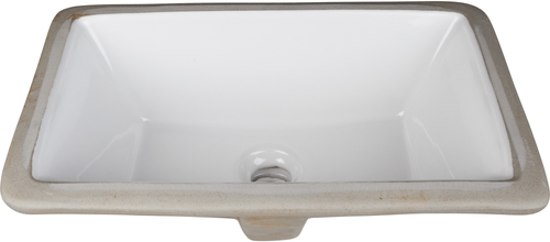 16'' L x 9-7/8'' W White Rectangle Undermount Porcelain Bathroom Sink With Overflow H8909WH