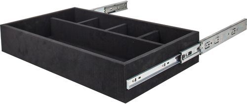 Jewelry Trays Black Felt 5-Compartment Jewelry Organizer Drawer JD1-24-BL