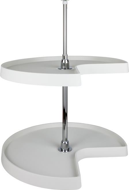 LazySusans 28'' Kidney Two-Shelf Plastic Lazy Susan Set with Chrome Hubs PLSMK28