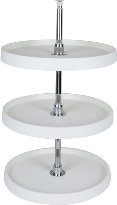 LazySusans 18'' Round Three-Shelf Plastic Lazy Susan Set with Chrome Hubs PLSMR318