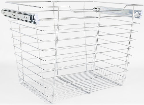 Pullout Closet Baskets Chrome Closet Pullout Basket with Slides 14''D x 17''W x 17''H POB1-141717CH