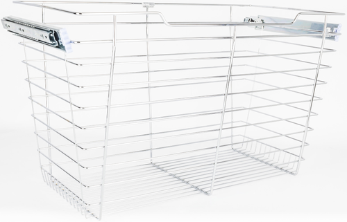 Pullout Closet Baskets Chrome Closet Pullout Basket with Slides 16''D x 29''W x 17''H POB1-162917CH