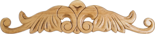 20-1/4'' W x 5/16'' D x 4-1/2'' H Pressed Rubberwood Art Nouveau Onlay PONL-04-20RW