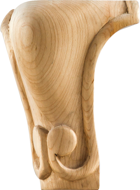 3-1/2'' W x 3-1/2'' D x 5'' H Cherry Carved Queen Anne Leg WL50CH