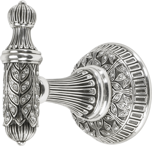 Hampton Crystalized Small Hook, Decorated With Clear Swarovski Crystals, Burnished Silver Finish 2556/16