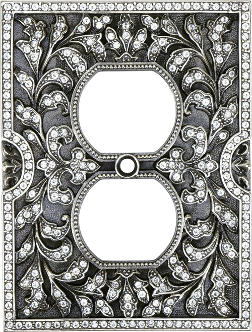 Switch Plates Double Outlet Switch Cover, Clear Crystal 7968/16