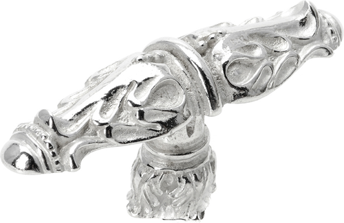 Acanthus leaves large knob Romanesque style with column base in Platinum. 1047-24