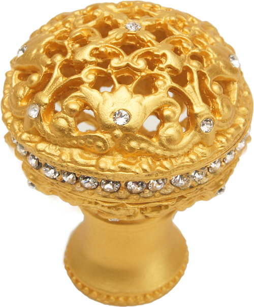Juliane Grace large knob full round with Swarovski Clear Crystals in Gilded Mercury. 134-8C