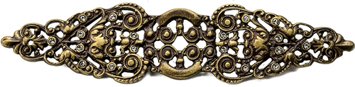 Juliane Grace elongated escutcheon with 18 Swarovski Clear Crystals in Antique Brass. 135-3C