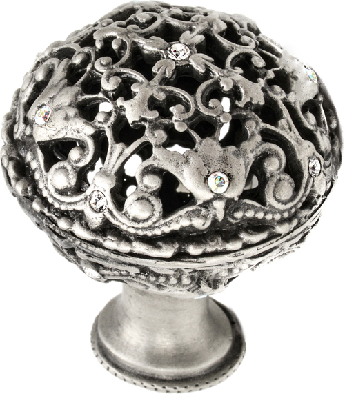 Juliane Grace large knob full round with 17 Swarovski Clear & Aurore Boreale Crystals 143-11CAB