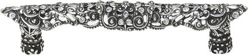 Juliane Grace 4'' cc pull with Clear & Aquamarine Swarovski crystals in Chalice. 149-9