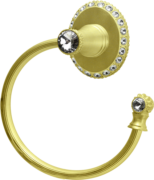 Cache Carpe Diem 1836R-8C Gilded Mercury swing towel reeded ring right w/ Swarovski Crystals 1836R-8C