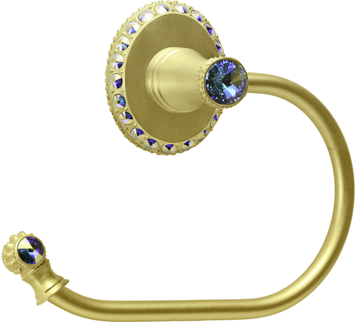 Caché II swing tissue smooth ring left with Swarovski Aurore Boreale Crystals 1840-8AB