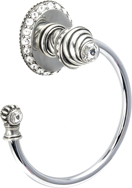 Caché ll large swing towel smooth ring left with 42 rivoli Swarovski Clear Crystals 1847-9C