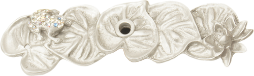 In The Garden Carpe Diem Chrysalis Lily pad & frog medium elongated back plate made w/ Swarovski Crystals 2582-23CAB