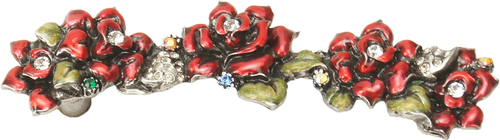 In The Garden Carpe Diem Chalice Rose 4'' cc pull w/ Swarovski Clear Crystals & Ruby Red Glaze 2958-9