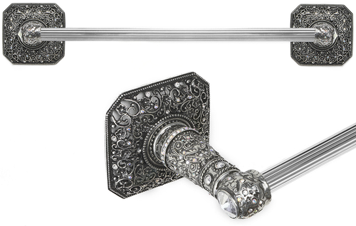 Juliane Grace 32'' cc towel bar with 213 Swarovski Clear & Aurore Boreale Crystals with 5/8'' reeded center 4172R-9CAB