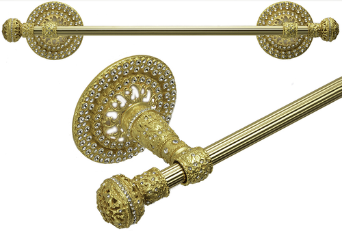 Juliane Grace II 24'' cc towel bar with 417 Swarovski Clear Crystals with 5/8'' reeded center 4251R-8C