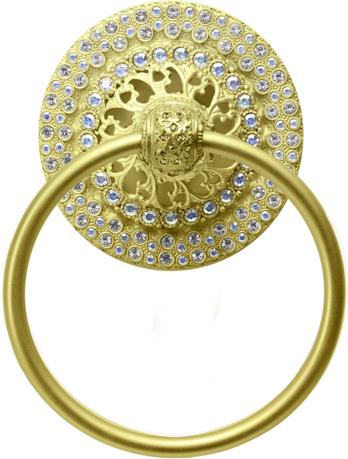 Juliane Grace II full swing towel smooth ring with Swarovski Clear & Aurore Boreale Crystals 4267-8CAB