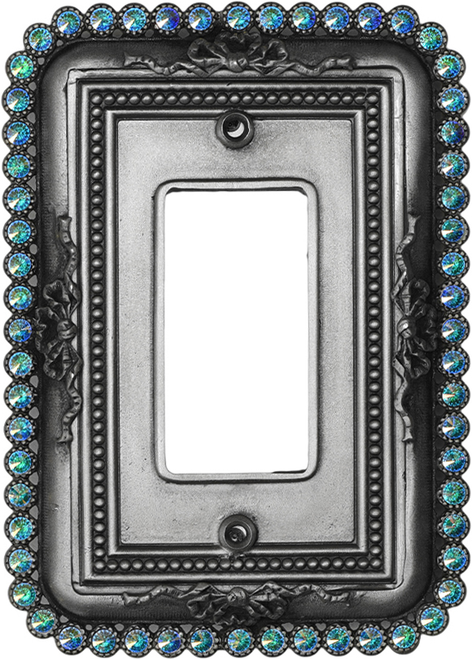 Cache Carpe Diem 5103-11AB Satin single rocker/GFI switchplate with 60 Swarovski Crystals 5103-11AB