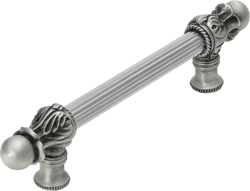 Acanthus 6'' cc with 5/8'' reeded center long pull Romanesque style 5550R-11