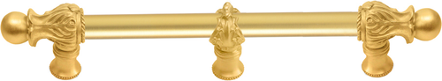 Acanthus 6'' cc with 5/8'' smooth center & center brace long pull Romanesque style in Gilded Mercury. 5555-8