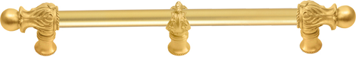 Acanthus 18'' cc with 5/8'' smooth center & center brace long pull Romanesque style in Gilded Mercury. 5558-8