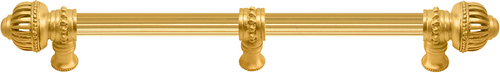 Cricket Cage 22'' cc with 5/8'' reeded center long pull & center brace large finial in Gilded Mercury. 5579R-8