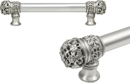 Juliane Grace 6'' cc with 5/8'' smooth center long pull small finial in Satin. 5610-11