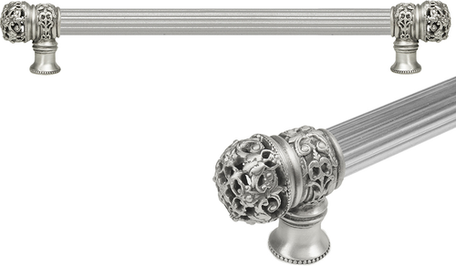 Juliane Grace 12'' cc with 5/8'' reeded center long pull small finial in Satin. 5612R-11