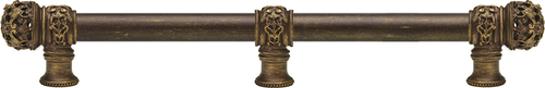 Juliane Grace 18'' cc with 5/8'' smooth center long pull & center brace small finial in Antique Brass. 5618-3