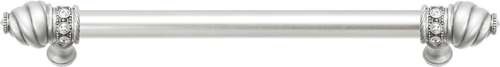 Caché 9'' cc with 5/8'' smooth center long pull with 16 rivoli Swarovski Clear Crystals in Satin 5671-11C