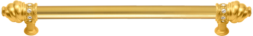 Caché 12'' cc with 5/8'' smooth center long pull with 16 rivoli Swarovski Clear Crystals in Gilded Mercury. 5672-8C