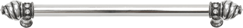 Caché 12'' cc with 5/8'' smooth center long pull with 16 rivoli Swarovski Clear Crystals in Chalice. 5672-9C