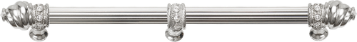Caché 12'' cc with 5/8'' reeded center long pull & center brace with 16 rivoli Swarovski Clear Crystals in Platinum 5677R-24C