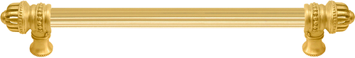 Cricket Cage 12'' cc with 5/8'' reeded center long pull large finial in Gilded Mercury. 5682R-8