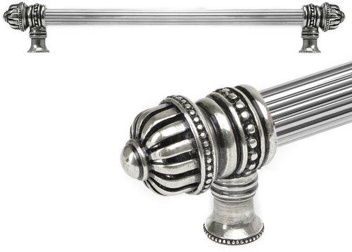 Cricket Cage 18'' cc with 5/8'' reeded center long pull large finial in Chalice. 5683R-9