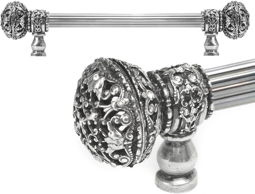 Juliane Grace 9'' cc with 5/8'' reeded center long pull large finial with Clear Swarovski crystals in Chalice. 5691R-9C