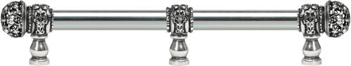 Juliane Grace 9'' cc with 5/8'' smooth center long pull & center brace small finial with clear Swarovski crystals in Chalice. 5706-9C